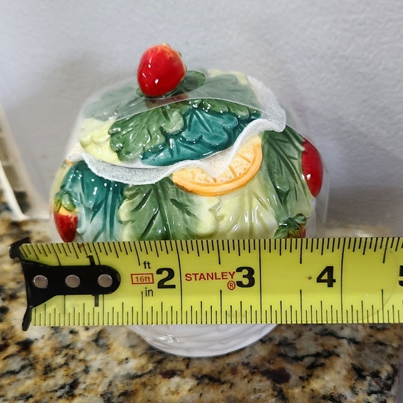 Tropical Fruit Collection 2 Piece Sugar Bowl And Creamer Set By Corner Ruby. New - Picture 15 of 16